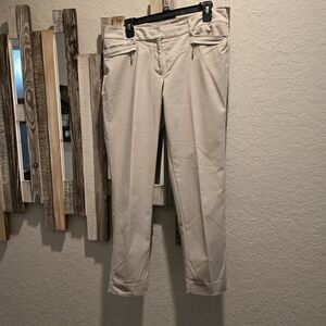 White House Black Market Cropped Beige Jeans